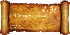 Lézinger Zsanna névjegykártya